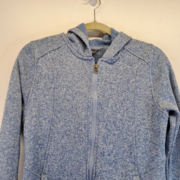 Eddie Bauer Blue Knit Full Zipper Hooded Sweater Size M - Picture 4 of 13